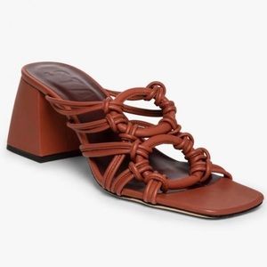 STAUD Adeline Knotted Block Heel in Spice